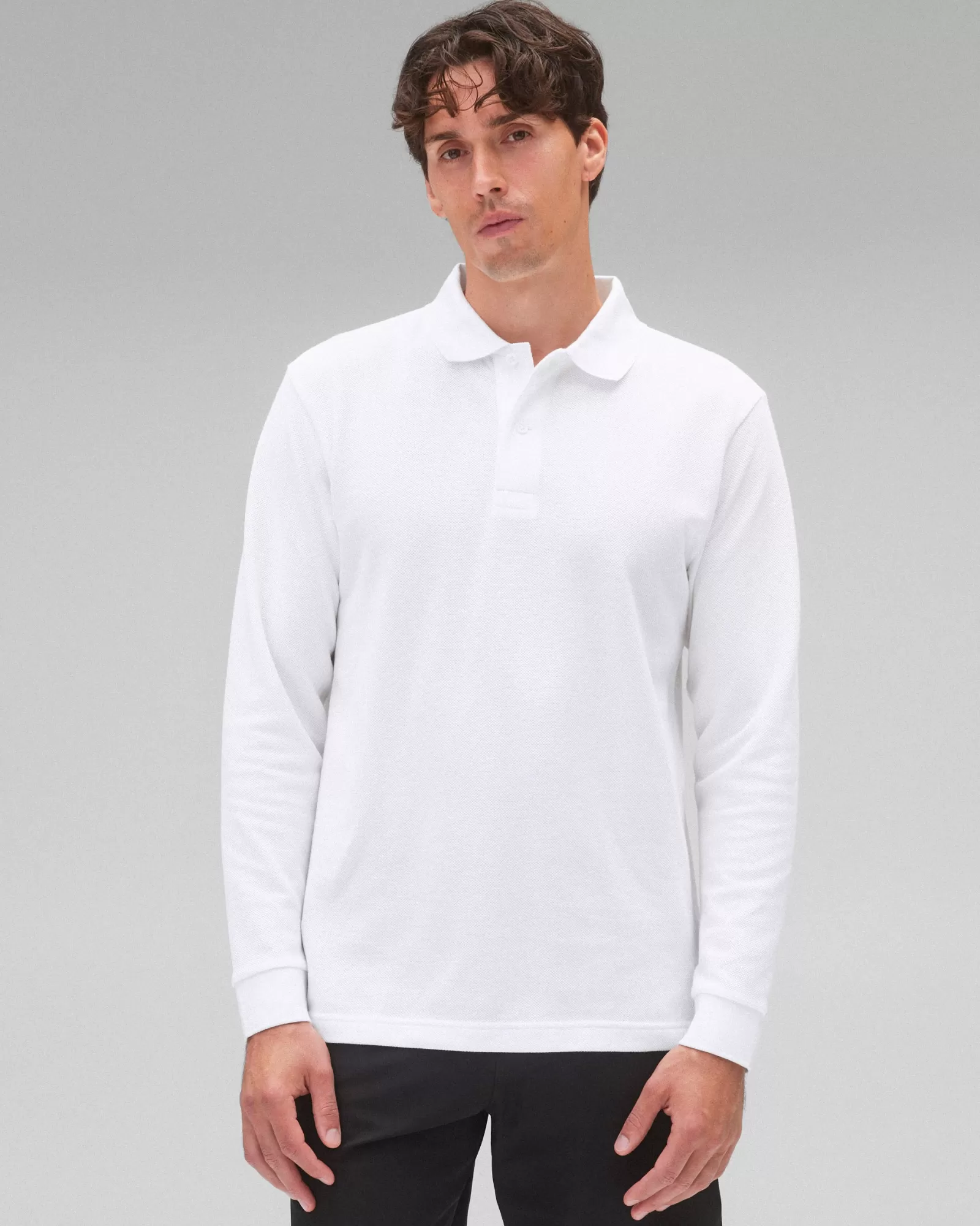 Reigning Champ Athletic Pique Academy Long Sleeve Polo