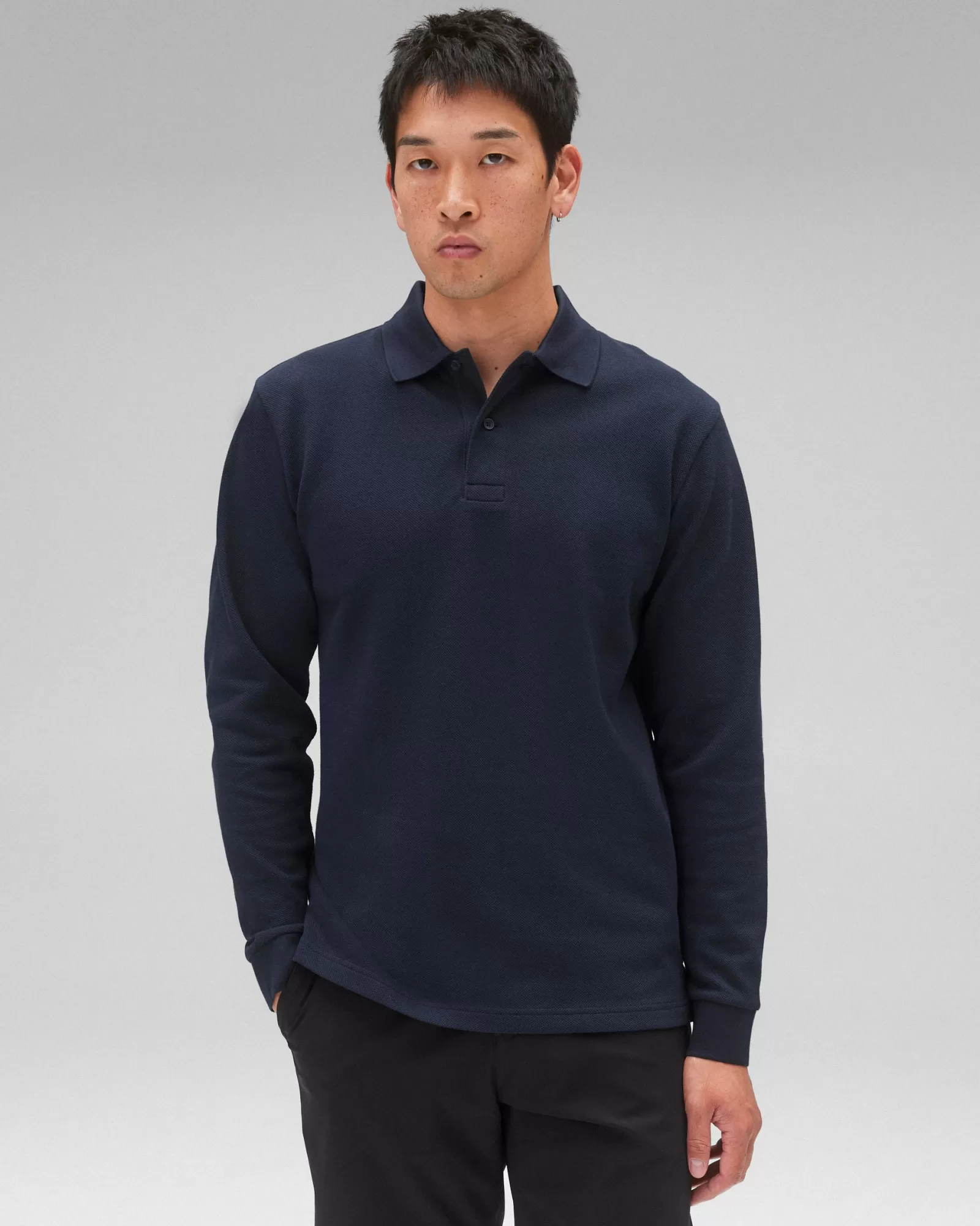 Reigning Champ Athletic Pique Academy Long Sleeve Polo