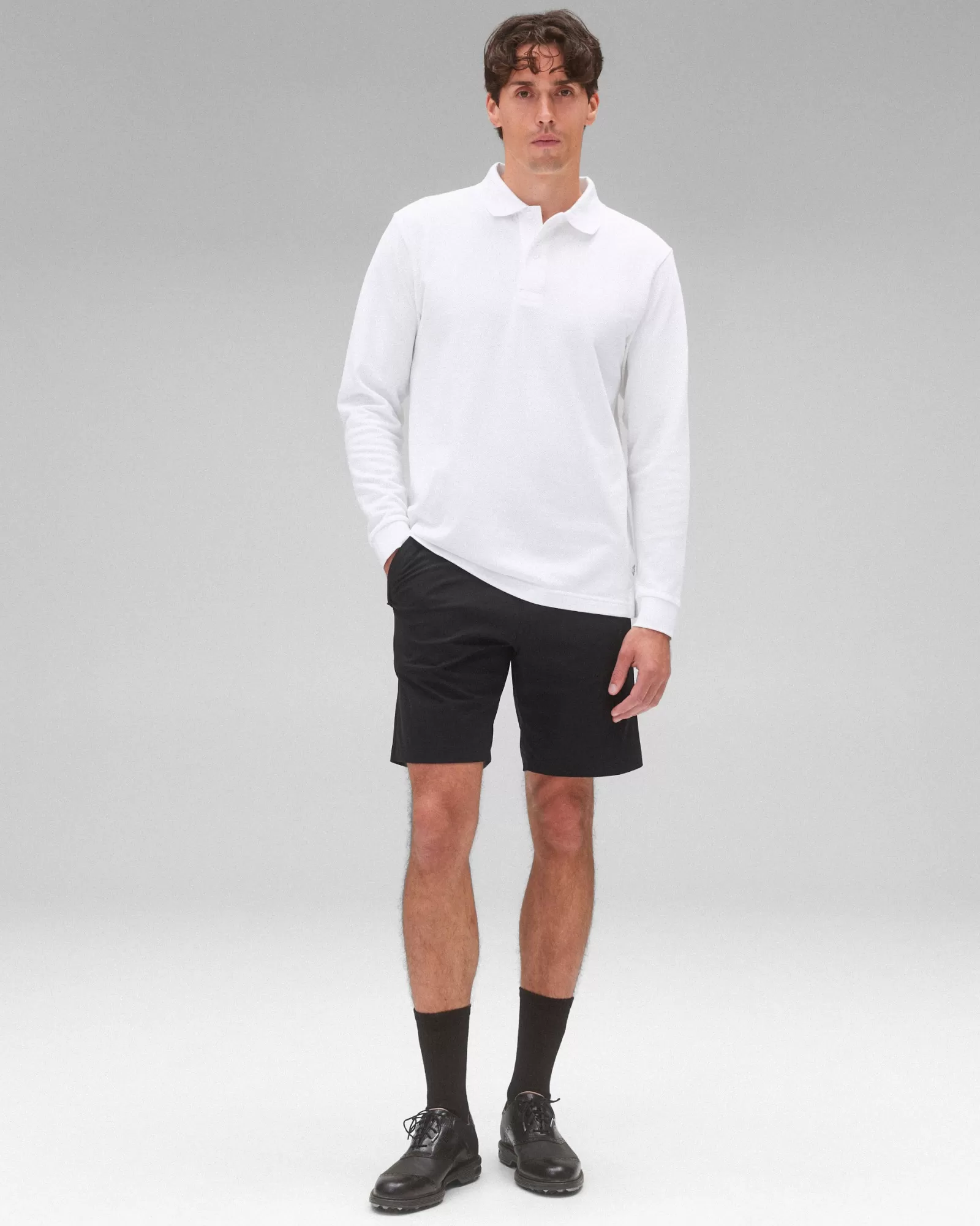 Reigning Champ Athletic Pique Academy Long Sleeve Polo