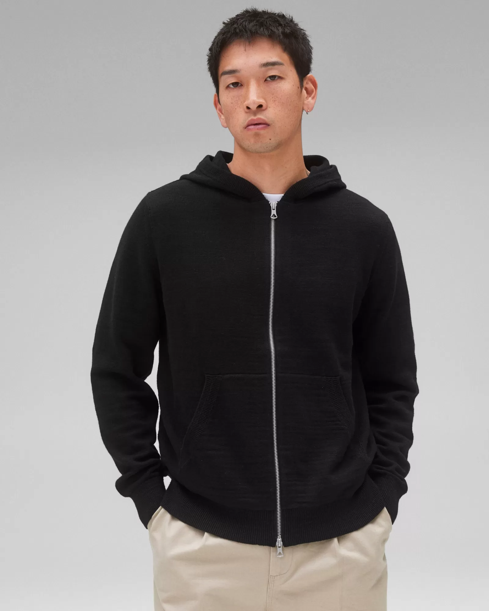 Reigning Champ Cotton Slub Laurel Full Zip Hoodie