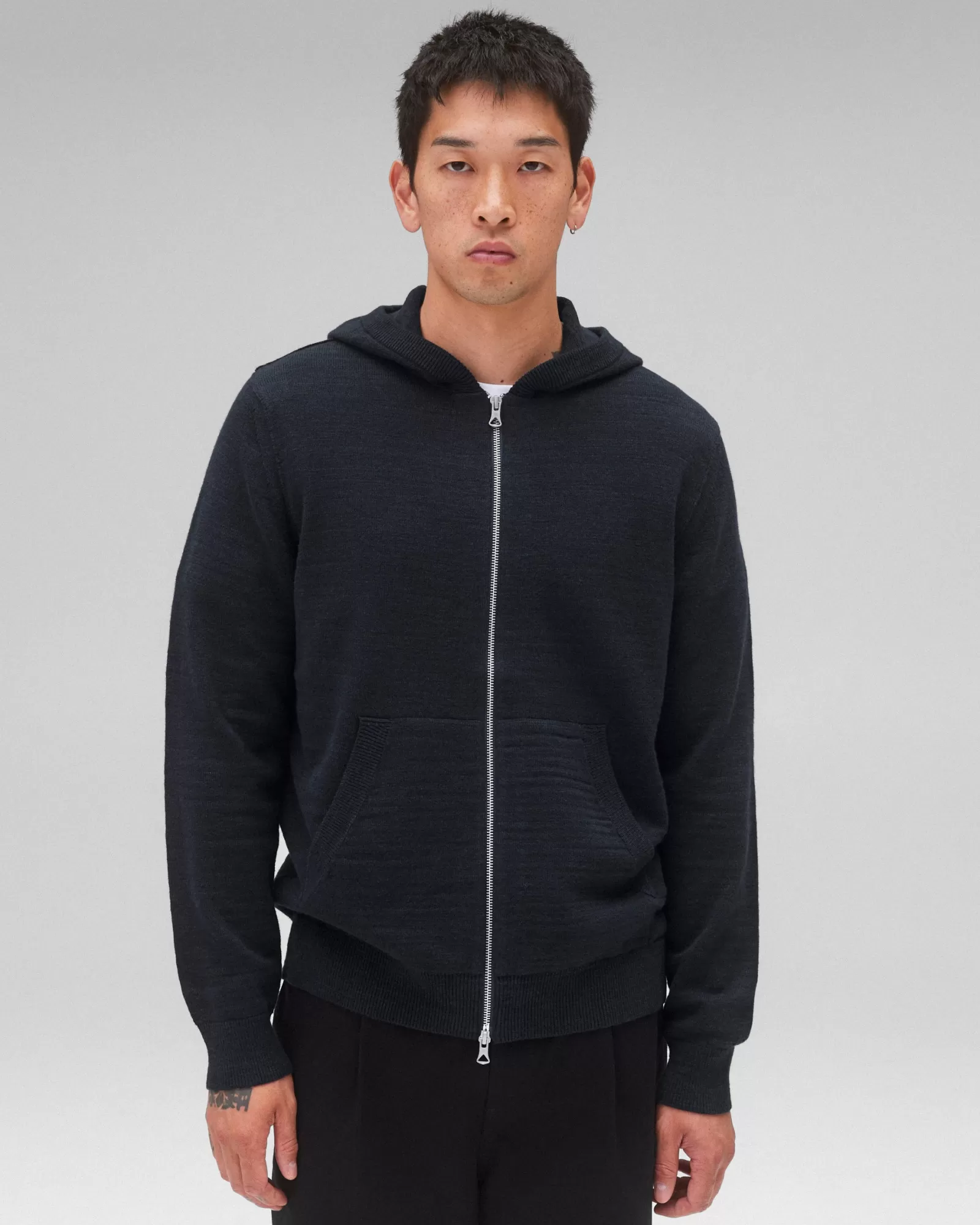 Reigning Champ Cotton Slub Laurel Full Zip Hoodie