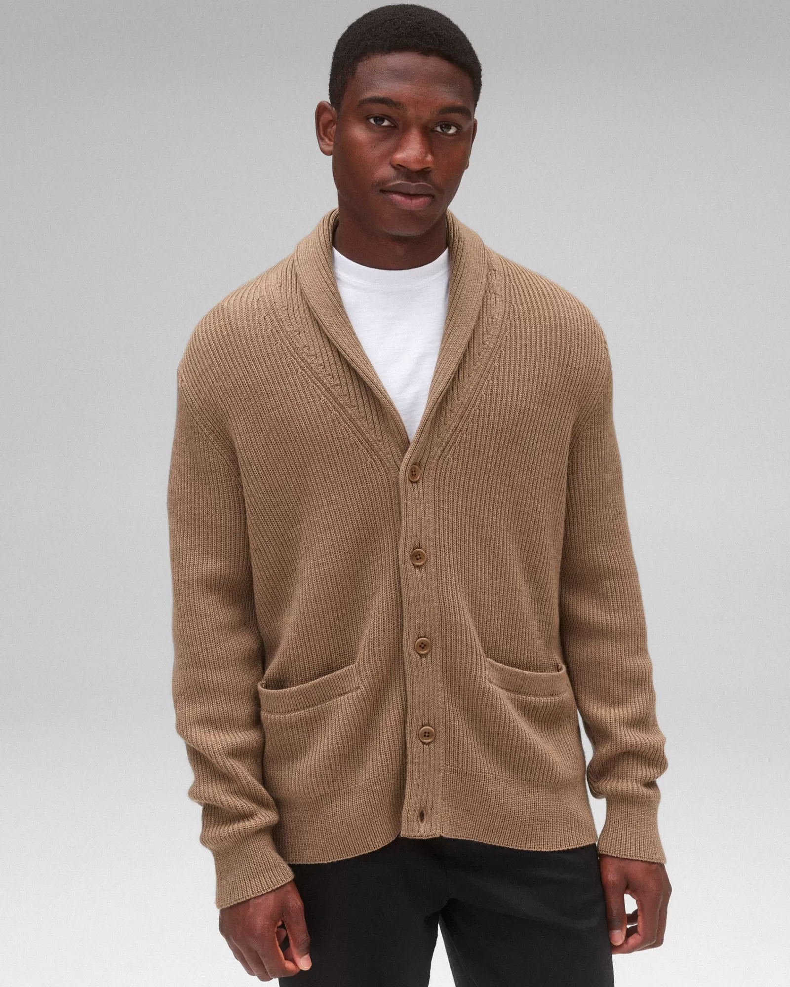 Reigning Champ Merino Rib Vinnie Shawl Cardigan