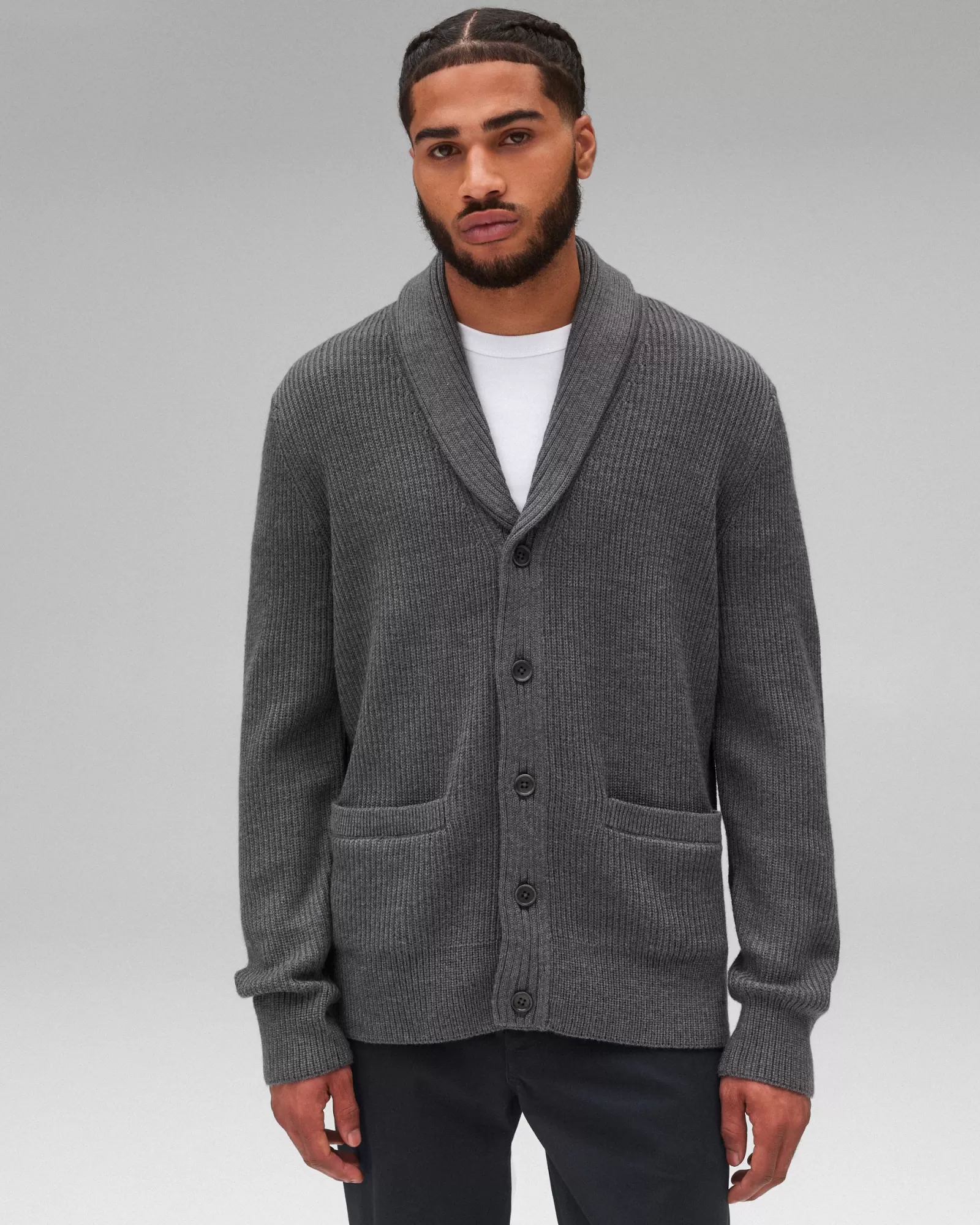 Reigning Champ Merino Rib Vinnie Shawl Cardigan