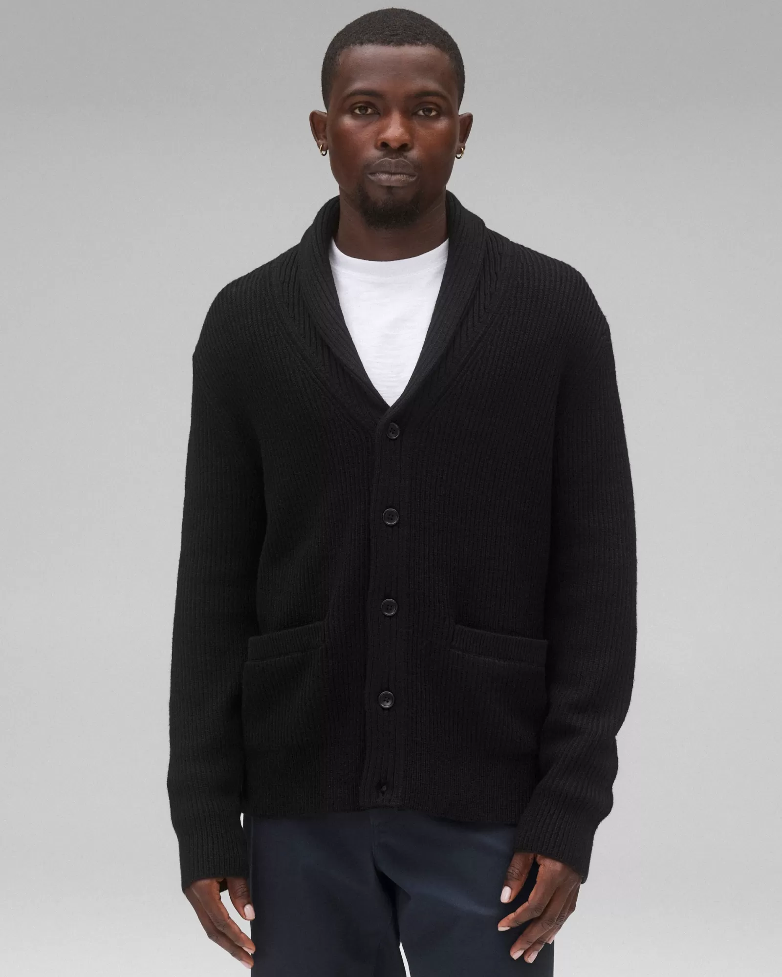 Reigning Champ Merino Rib Vinnie Shawl Cardigan