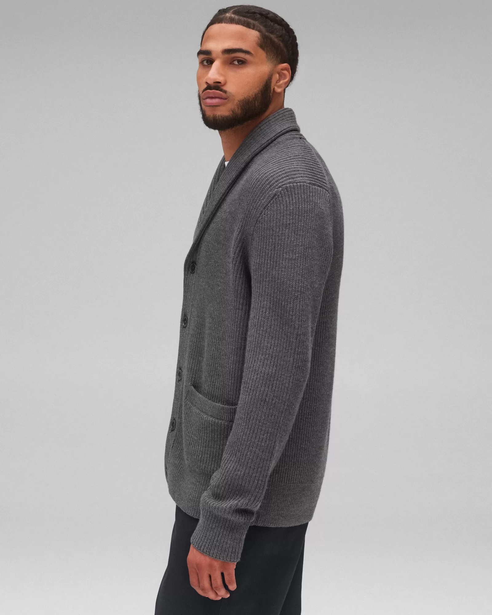 Reigning Champ Merino Rib Vinnie Shawl Cardigan