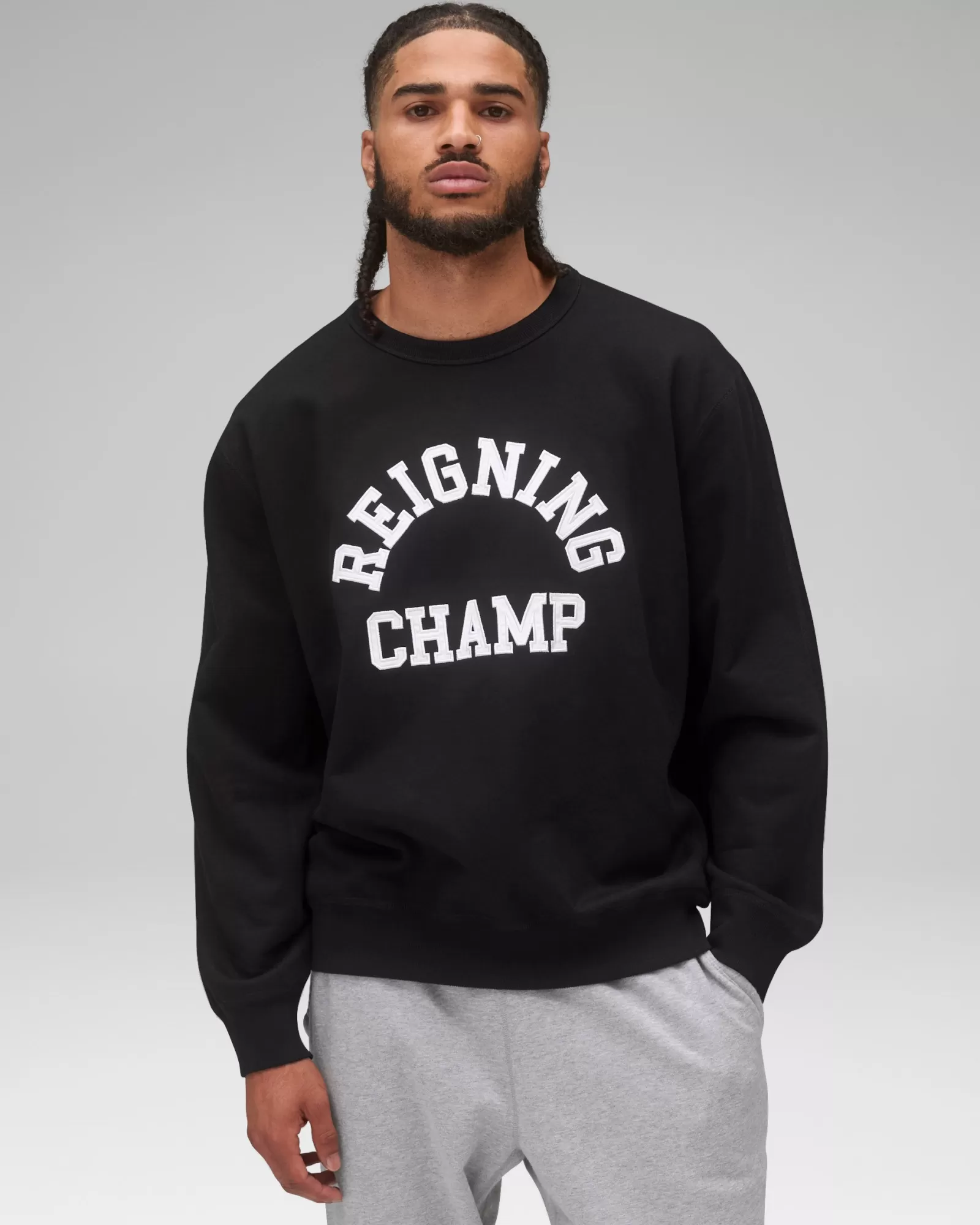 Reigning Champ Midweight Terry Arch Logo Crewneck