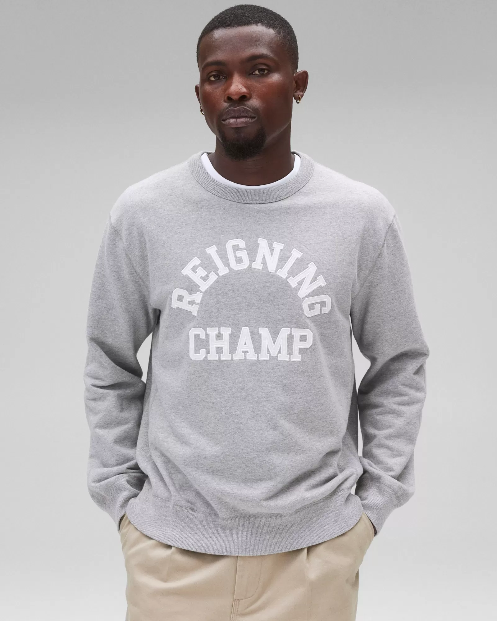 Reigning Champ Midweight Terry Arch Logo Crewneck