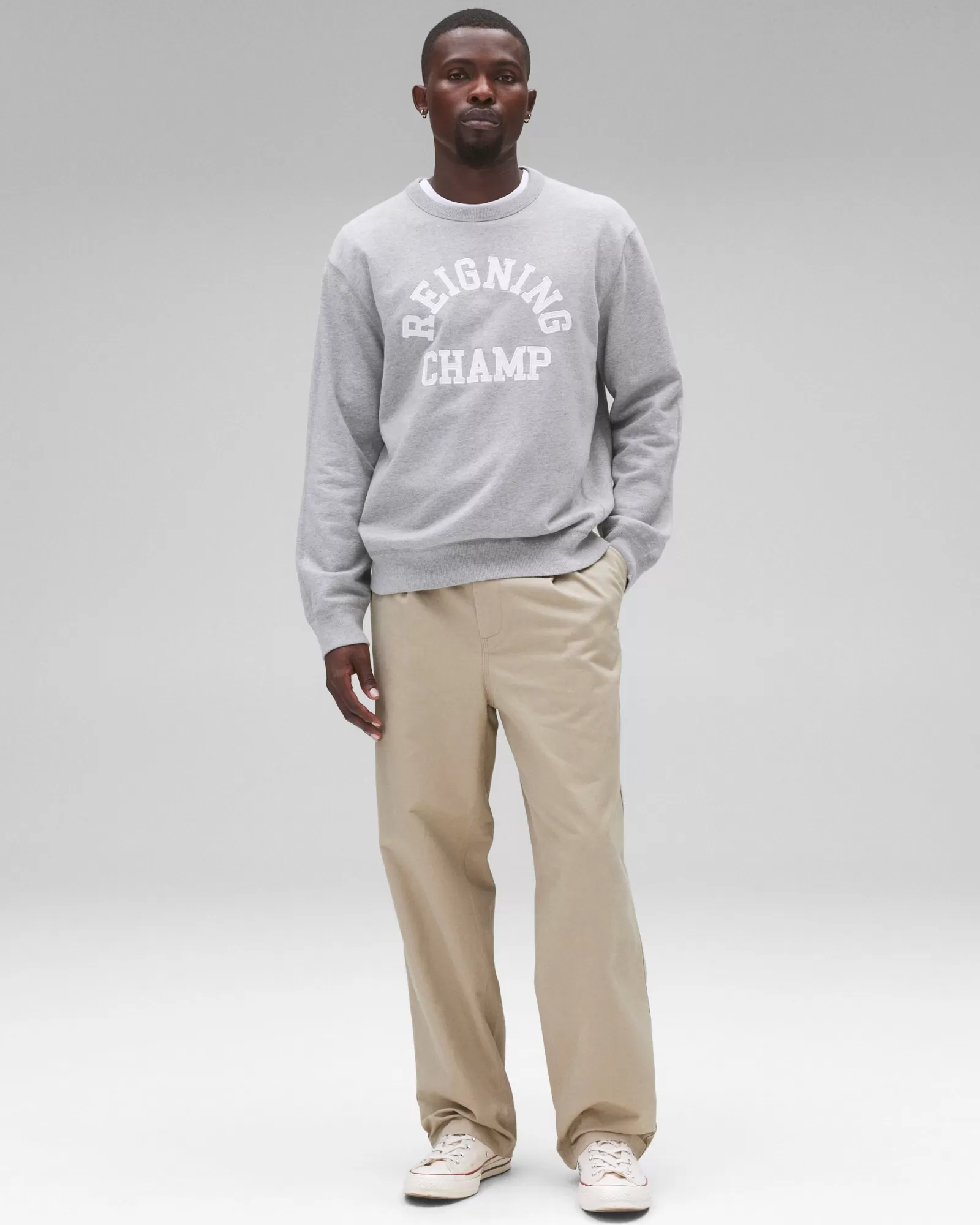 Reigning Champ Midweight Terry Arch Logo Crewneck