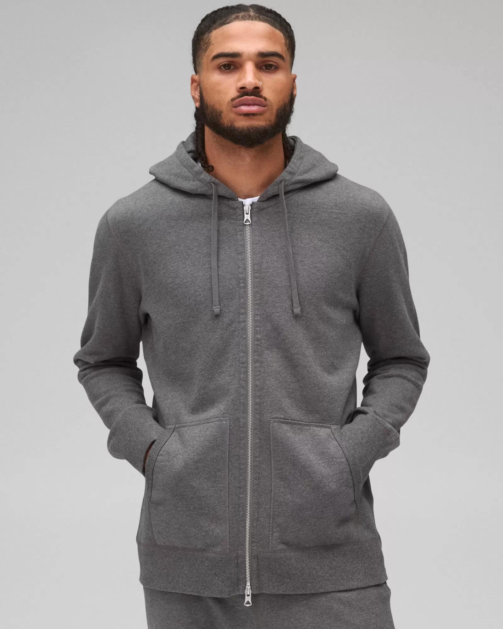 Reigning Champ Midweight Terry Slim Zip Hoodie