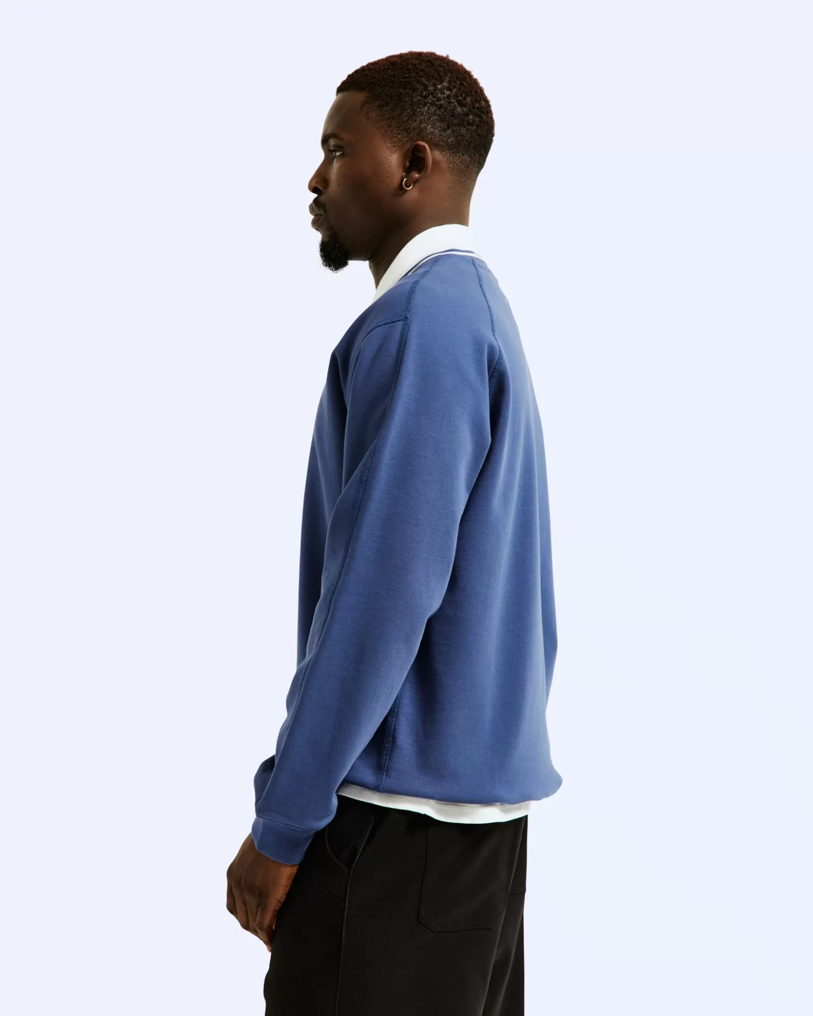 Reigning Champ Midweight Terry Stripe Rib V-Neck