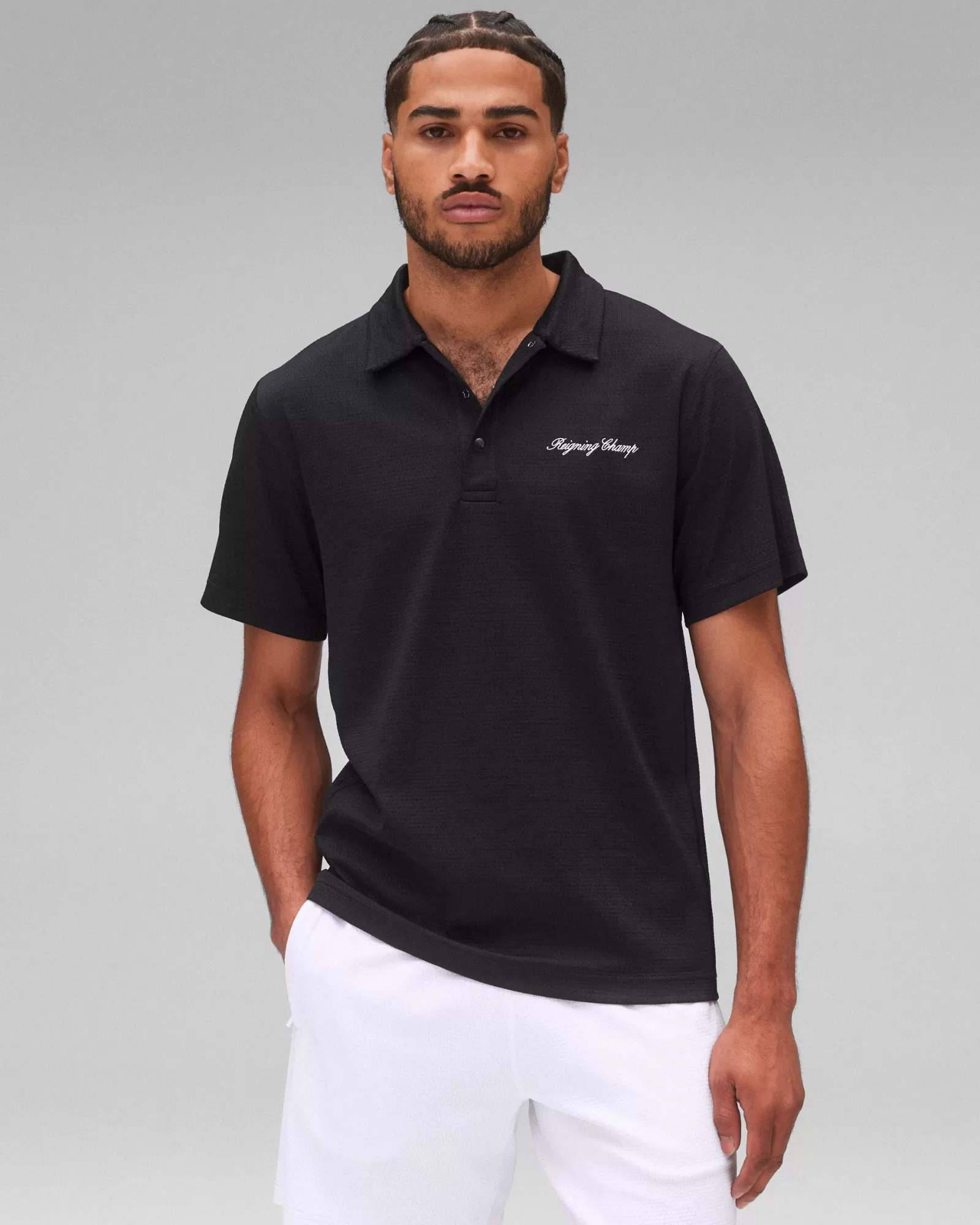 Reigning Champ Solotex Mesh Script Polo