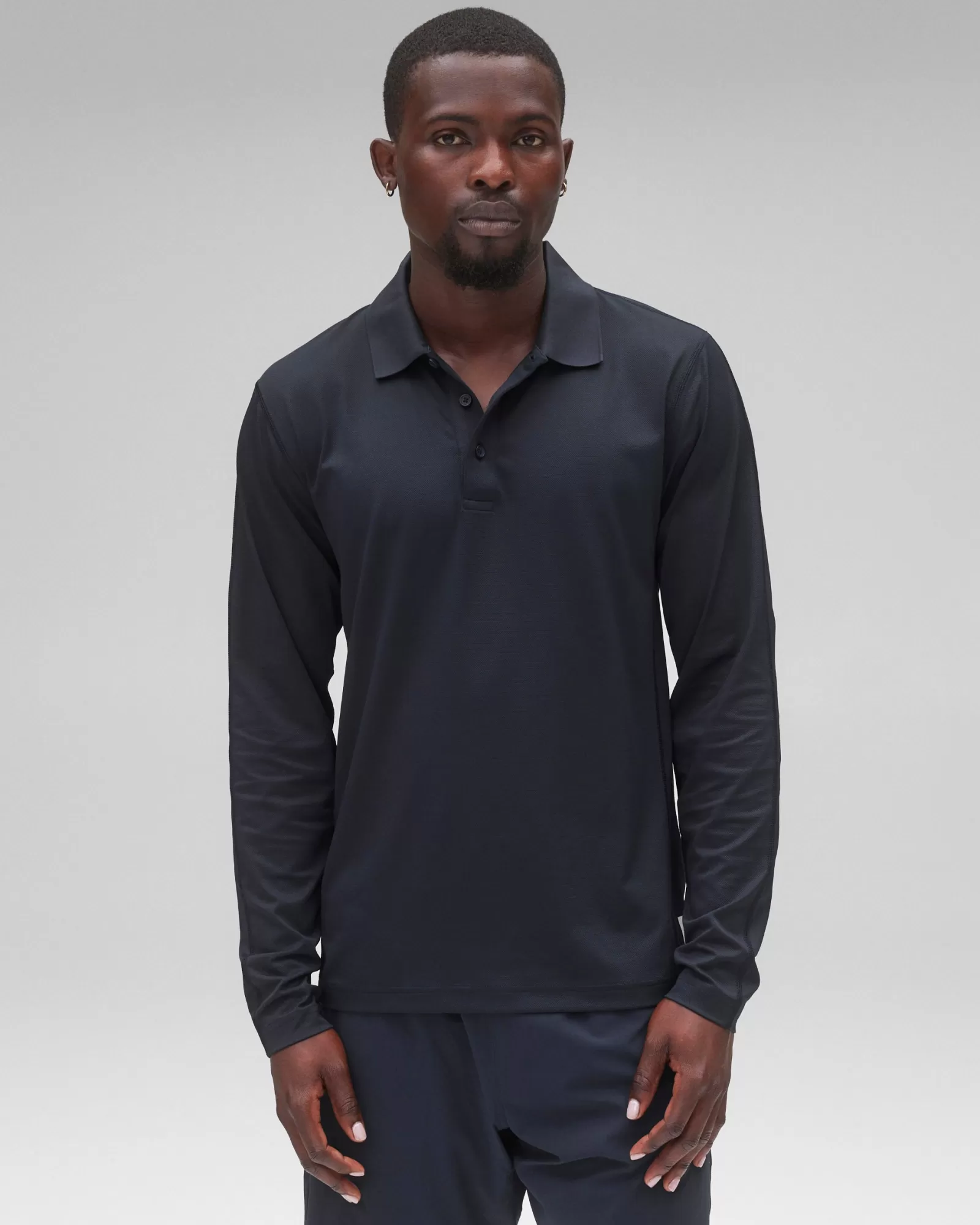 Reigning Champ Tech Pique Playoff Long Sleeve Polo