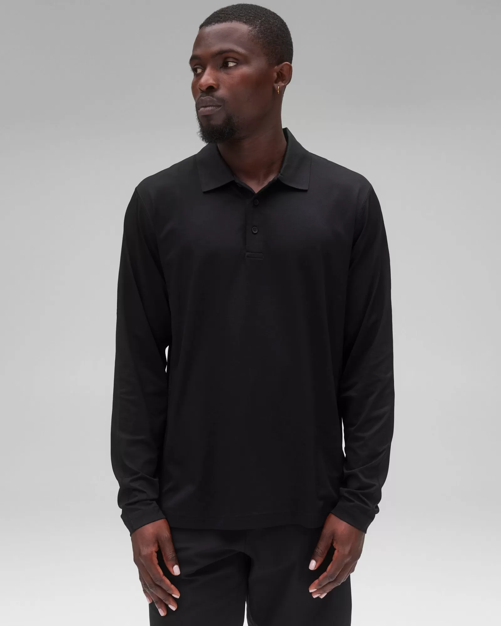 Reigning Champ Tech Pique Playoff Long Sleeve Polo